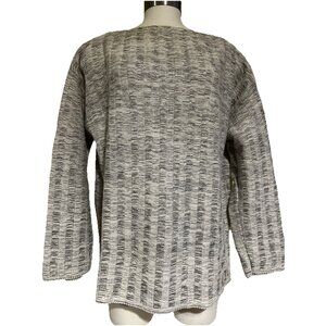 Margaret Winters Knit Sweater large White Gray Art2Wear  USA